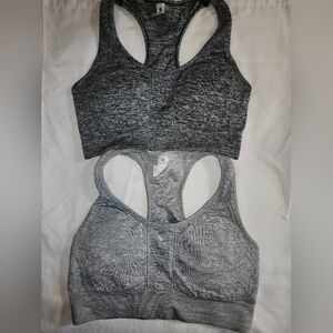 Women's Gray Sports Bra Set